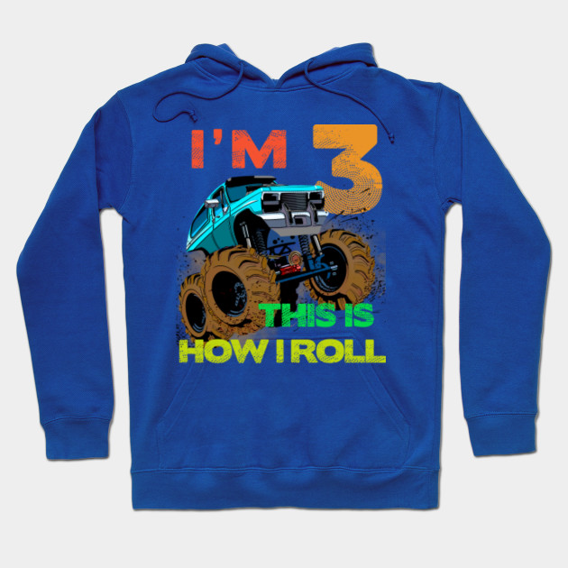Monster Truck Kids Tee I'M 3 LET'S ROLL T-Shirt 3nd Birthday